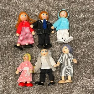 Colorful Wooden Family Doll Set